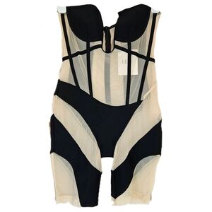 Leau Circe Corset Jumpsuit Women's Large Bodysuit Sheer Clubwear Rave Festival